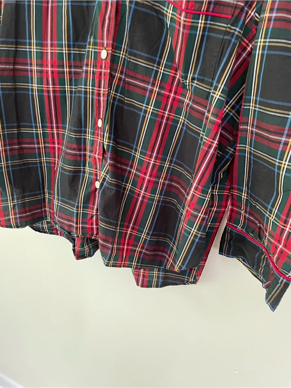 J Crew Pajama Top Only in Stewart Tartan Cotton Poplin size 2X Plaid Button Up